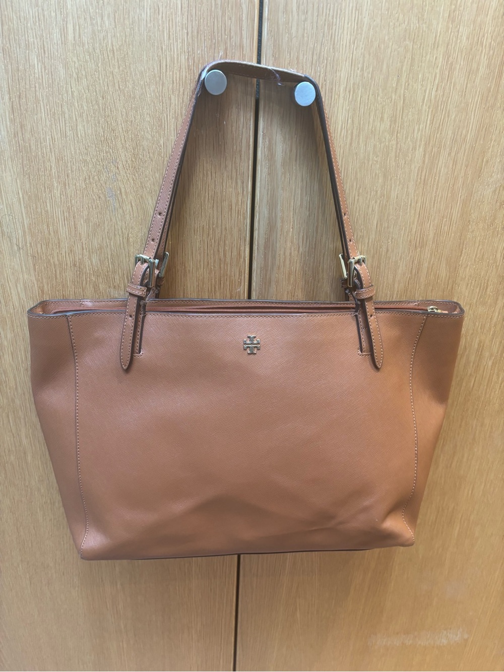 Tory Burch Tan Leather Tote work laptop Bag